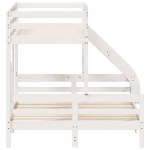Krevet na kat 80x200/140x200 cm masivna borovina bijela - Bijela 1 Cijena
