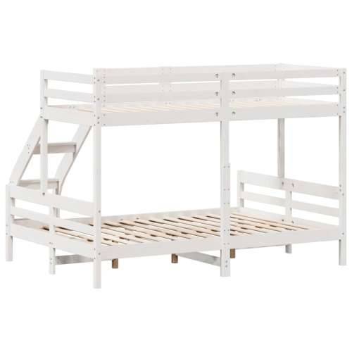 Krevet na kat 80x200/140x200 cm masivna borovina bijela - Bijela 1 Cijena