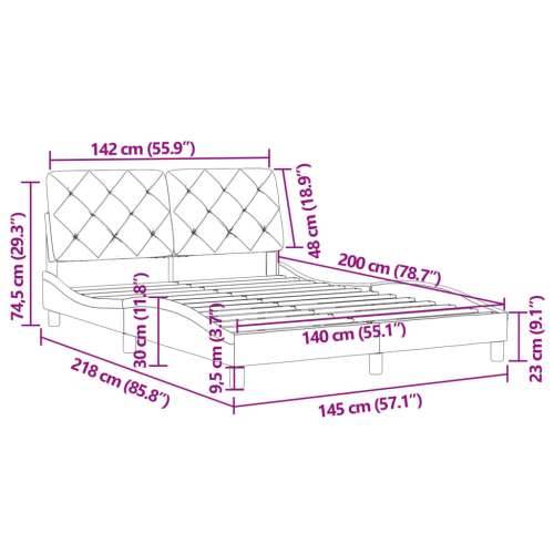 Okvir za krevet bez madraca svjetlosivi 140x200 cm baršunasti - Svjetlosiva 140 x 200 cm Cijena