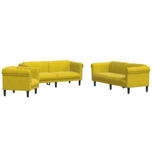 3-dijelni set sofa s žuti baršunast Cijena