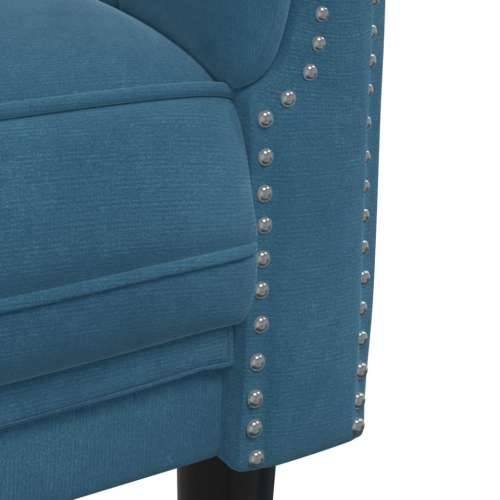 3-dijelni set sofa plavi baršunasti - Plava 1-sjedalo + dvosjed + trosjed Cijena