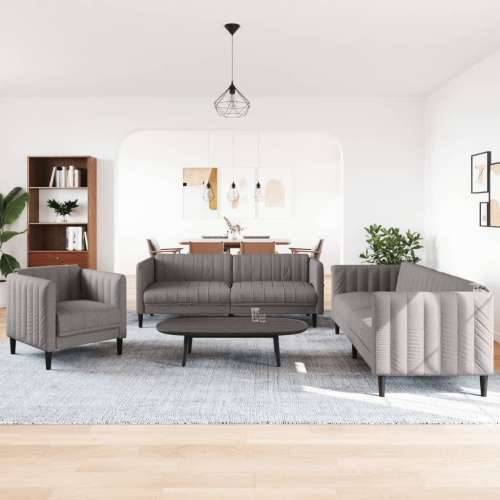 3-dijelni set sofa smeđesivi od tkanine Cijena
