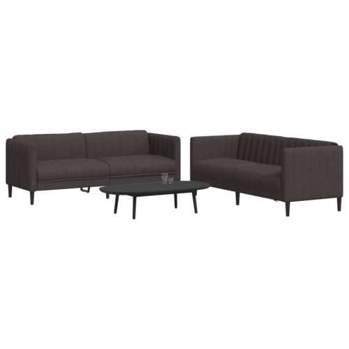 2-dijelni set sofa tamnosmeđi od tkanine Cijena