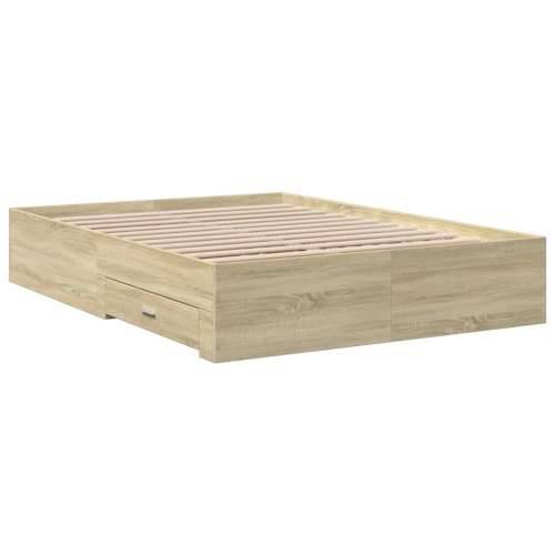 Okvir za krevet s ladicama boja hrasta 135x190 cm drveni - sonoma hrast 135 x 190 cm Cijena