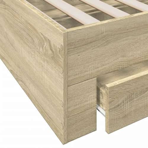 Okvir za krevet s ladicama boja hrasta 135x190 cm drveni - sonoma hrast 135 x 190 cm Cijena