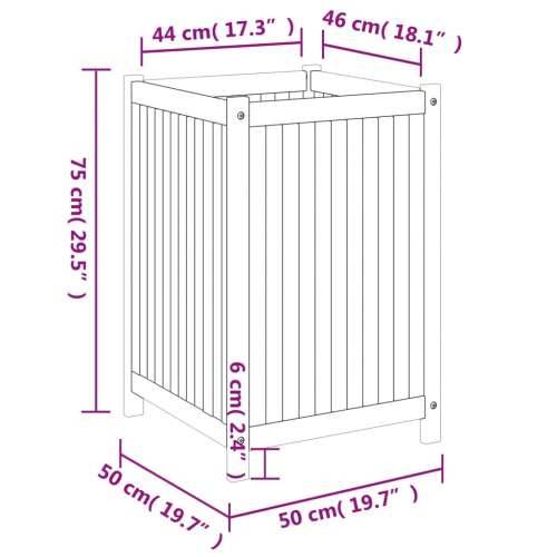 Vrtna sadilica s oblogom 50x50x75 cm od masivnog drva bagrema - 50 x 50 x 75 cm 1 Cijena