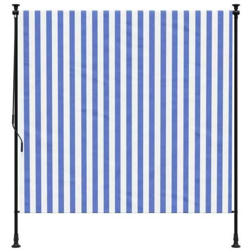 Vanjska roleta plavo-bijela 150 x 270 cm od tkanine i čelika Cijena