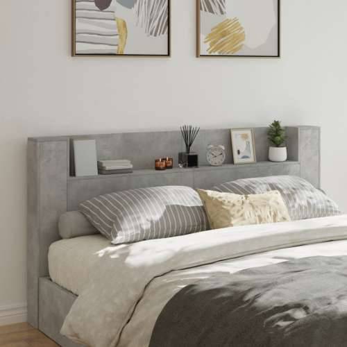 Ormarić za uzglavlje LED svjetlima boja betona 200x16,5x103,5cm - Beton siva 200 x 16.5 x 103.5 cm 1 Cijena