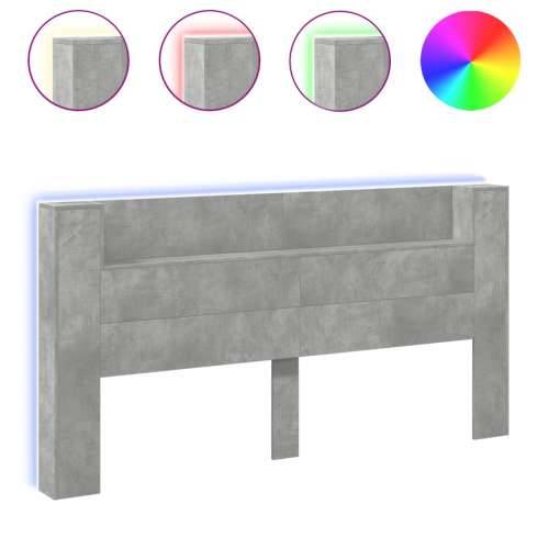 Ormarić za uzglavlje LED svjetlima boja betona 200x16,5x103,5cm - Beton siva 200 x 16.5 x 103.5 cm 1 Cijena