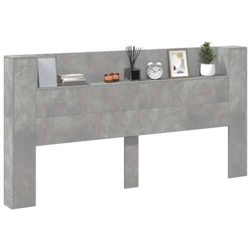 Ormarić za uzglavlje LED svjetlima boja betona 200x16,5x103,5cm - Beton siva 200 x 16.5 x 103.5 cm 1 Cijena