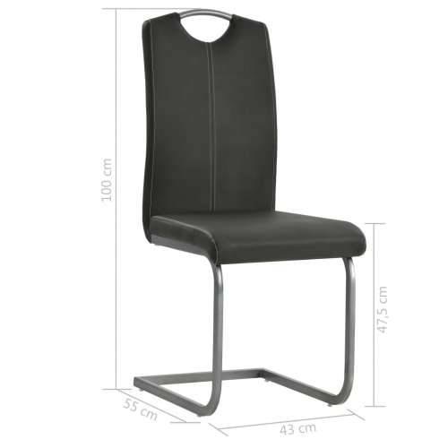 Konzolne blagovaonske stolice od umjetne kože 2 kom sive Cijena