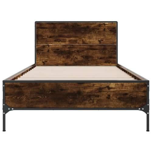 Okvir za krevet boja hrasta 120x200cm konstruirano drvo i metal - Dimljeni hrast 100 x 200 cm Cijena