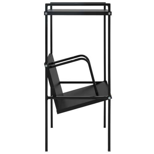 Police za knjige s 2 razine crne 52x28x59 cm konstruirano drvo - Crna 1 Cijena