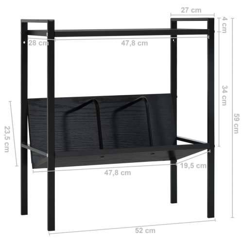 Police za knjige s 2 razine crne 52x28x59 cm konstruirano drvo - Crna 1 Cijena