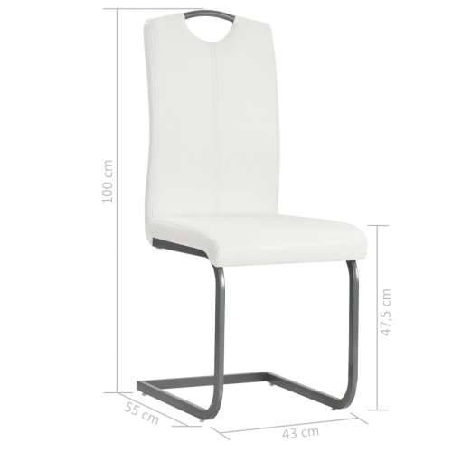 Konzolne blagovaonske stolice od umjetne kože 4 kom bijele Cijena