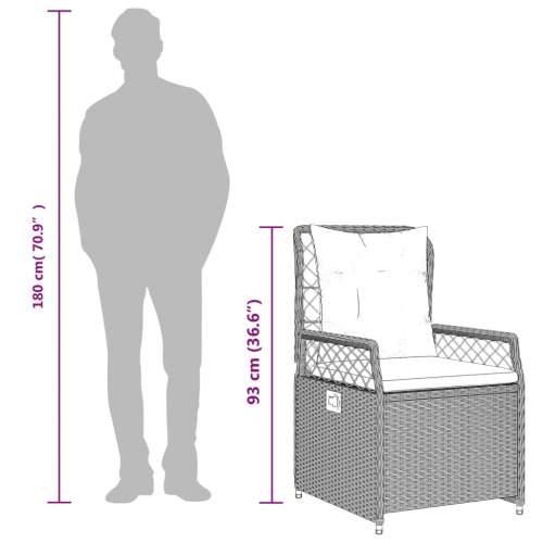 Vrtna garnitura - 5-dijelni vrtni blagovaonski set s jastucima od poliratana crni - Crna 80 x 80 x 74 cm 4 Cijena