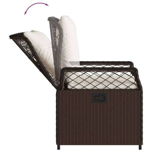 Vrtna garnitura - 3-dijelni vrtni blagovaonski set s jastucima poliratan smeđi - Smeđa 80 x 80 x 74 cm 2 Cijena