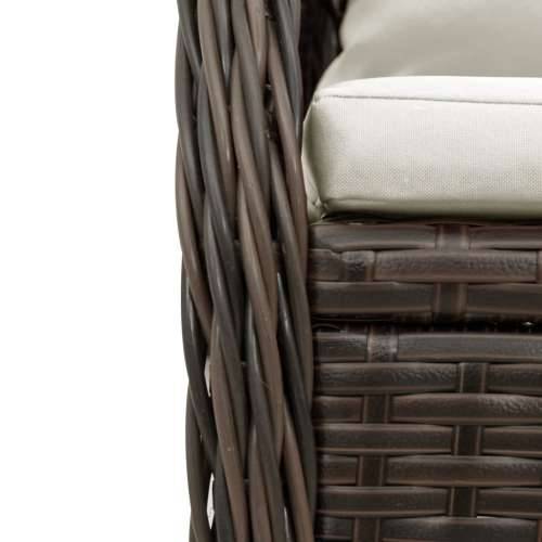Vrtna garnitura - 9-dijelni vrtni blagovaonski set s jastucima poliratan smeđi - Smeđa 200 x 100 x 74 cm 8 Cijena