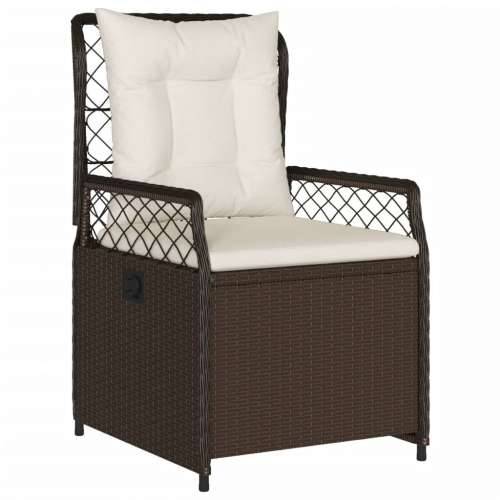 Vrtna garnitura - 7-dijelni vrtni blagovaonski set s jastucima poliratan smeđi - Smeđa 160 x 80 x 74 cm 6 Cijena