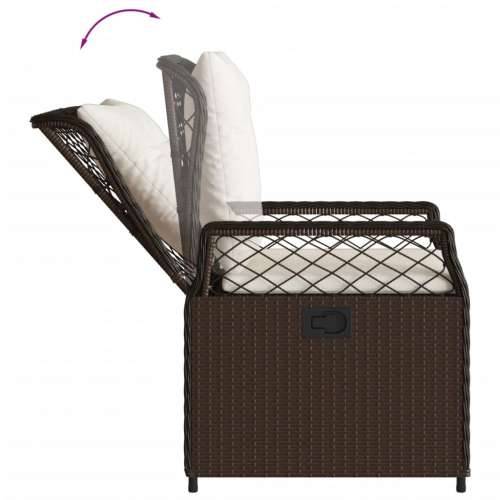 Vrtna garnitura - 7-dijelni vrtni blagovaonski set s jastucima poliratan smeđi - Smeđa 160 x 80 x 74 cm 6 Cijena