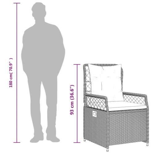 Vrtna garnitura - 3-dijelni vrtni blagovaonski set svjetlosivi od poliratana - Svjetlosiva 80 x 80 x 74 cm 2 Cijena