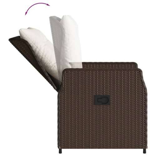Vrtna garnitura - 7-dijelni vrtni blagovaonski set s jastucima poliratan smeđi - Smeđa 200 x 100 x 74 cm 6 Cijena