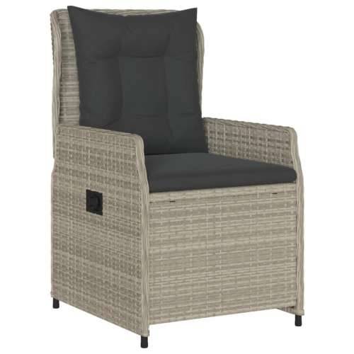 Vrtna garnitura - 7-dijelni vrtni blagovaonski set od poliratana s jastucima sivi - Svjetlosiva 200 x 100 x 74 cm 6 Cijena