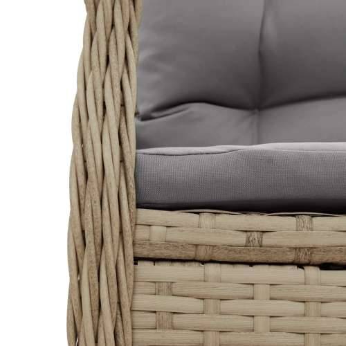 Vrtna garnitura - 5-dijelni vrtni blagovaonski set od poliratana s jastucima bež - bež i svjetlosiva 160 x 80 x 74 cm 4 Cijena