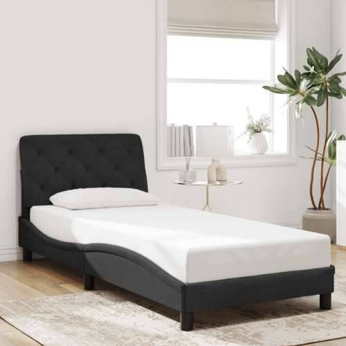 Okvir za krevet s uzglavljem crni 90x200 cm baršunasti - Crna 90 x 200 cm Cijena