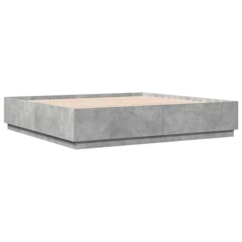 Okvir kreveta boja betona 200x200 cm od konstruiranog drva - Beton siva 200 x 200 cm Cijena