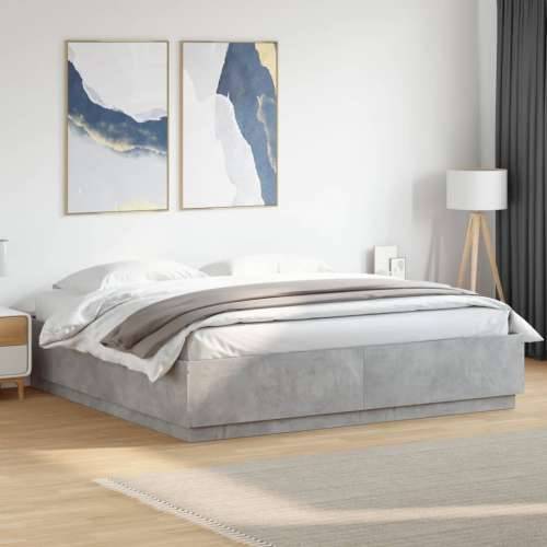 Okvir kreveta boja betona 200x200 cm od konstruiranog drva - Beton siva 200 x 200 cm Cijena