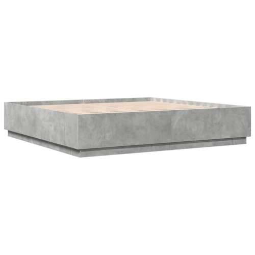 Okvir kreveta boja betona 200x200 cm od konstruiranog drva - Beton siva 200 x 200 cm Cijena