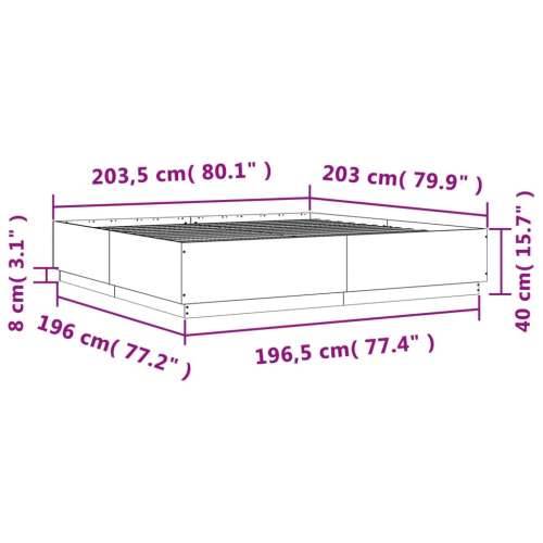 Okvir kreveta boja betona 200x200 cm od konstruiranog drva - Beton siva 200 x 200 cm Cijena