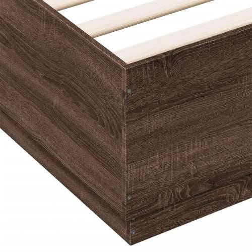 Okvir za krevet smeđi hrast 200 x 200 cm konstruirano drvo - Smeđi hrast 200 x 200 cm Cijena