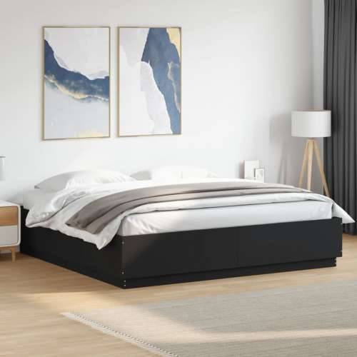 Okvir za krevet crni 180 x 200 cm konstruirano drvo - Crna 180 x 200 cm Cijena