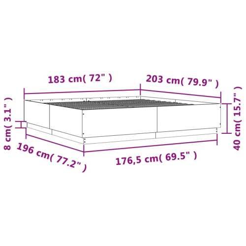Okvir za krevet crni 180 x 200 cm konstruirano drvo - Crna 180 x 200 cm Cijena