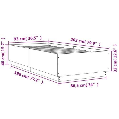 Okvir kreveta boja betona 90x200 cm od konstruiranog drva Beton siva 90 x 200 cm Cijena