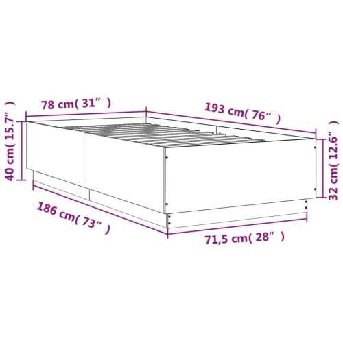 Okvir za krevet smeđi hrast 75x190 cm konstruirano drvo Smeđi hrast 75 x 190 cm Cijena