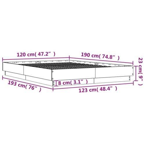 Okvir za krevet boja hrasta 120x190 cm konstruirano drvo - Dimljeni hrast 120 x 190 cm Cijena
