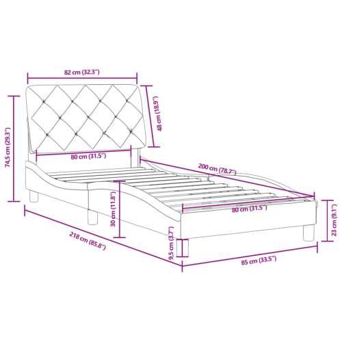 Okvir za krevet s uzglavljem ružičasti 80x200 cm baršunasti - Ružičasta 80 x 200 cm Cijena