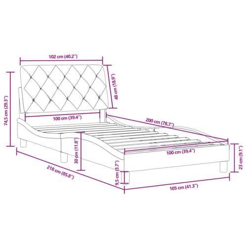 Okvir za krevet bez madraca tamnozeleni 100x200 cm baršunasti - Tamnozelena 100 x 200 cm Cijena