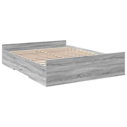 Okvir za krevet s ladicama boja hrasta 140x200 cm drveni - Sivi hrast sonoma 140 x 200 cm Cijena