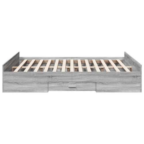 Okvir za krevet s ladicama boja hrasta 140x200 cm drveni - Sivi hrast sonoma 140 x 200 cm Cijena