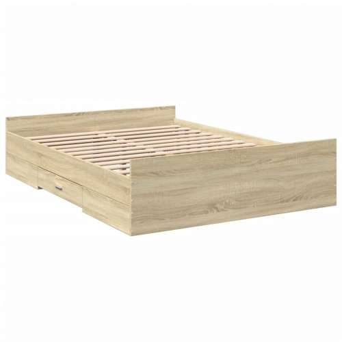 Okvir za krevet s ladicama boja hrasta 120x200 cm drveni sonoma hrast 120 x 200 cm Cijena