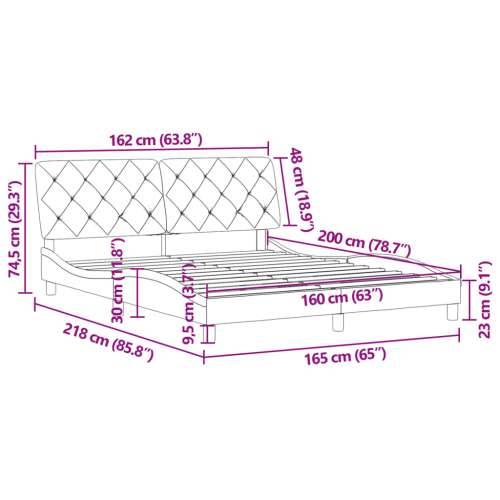 Okvir za krevet bez madraca svjetlosivi 160 x 200 cm baršunasti Svjetlosiva 160 x 200 cm Cijena