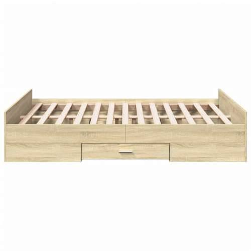 Okvir za krevet s ladicama boja hrasta 135x190 cm drveni - sonoma hrast 135 x 190 cm Cijena