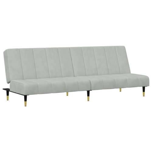 2-dijelni set sofa svjetlosivi baršunasti - Svjetlosiva Bez naslona za ruke Cijena