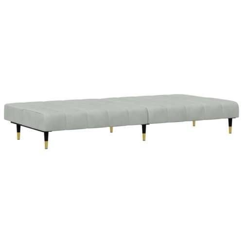 2-dijelni set sofa svjetlosivi baršunasti - Svjetlosiva Bez naslona za ruke Cijena
