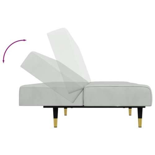 2-dijelni set sofa svjetlosivi baršunasti - Svjetlosiva Bez naslona za ruke Cijena