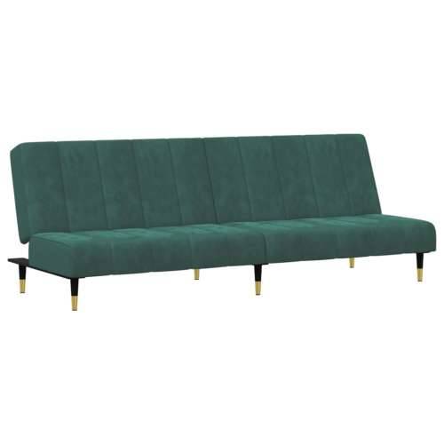2-dijelni set sofa tamnozeleni baršunasti - Tamnozelena Bez naslona za ruke Cijena